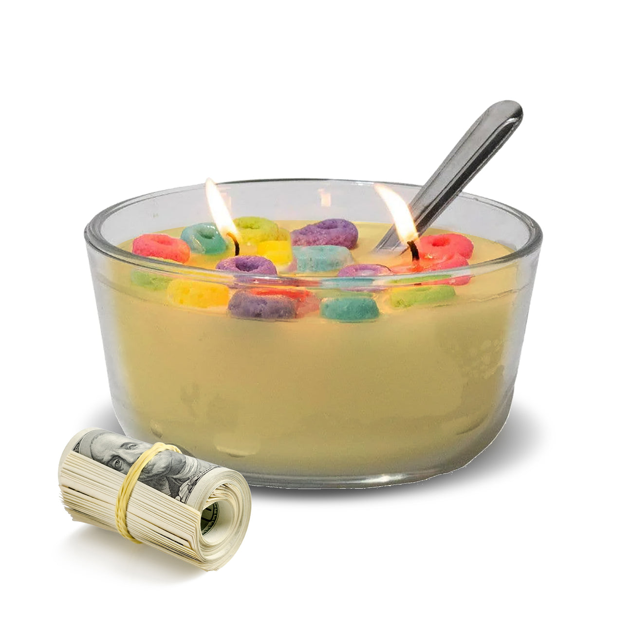 cereal cash candles, cereal bowl cash candles