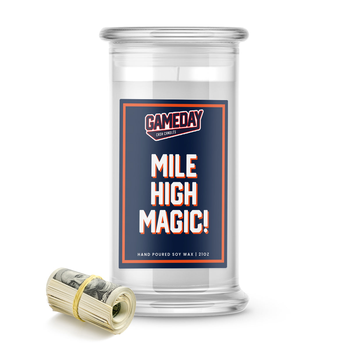 Denver Broncos MILE HIGH MAGIC! Cash Candle