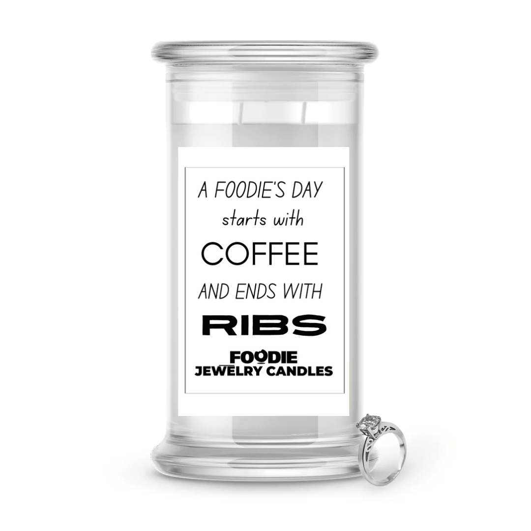 A Foodie's Day start with a coffee and  Ends with a Ribs | Foodie Jewelry Candles