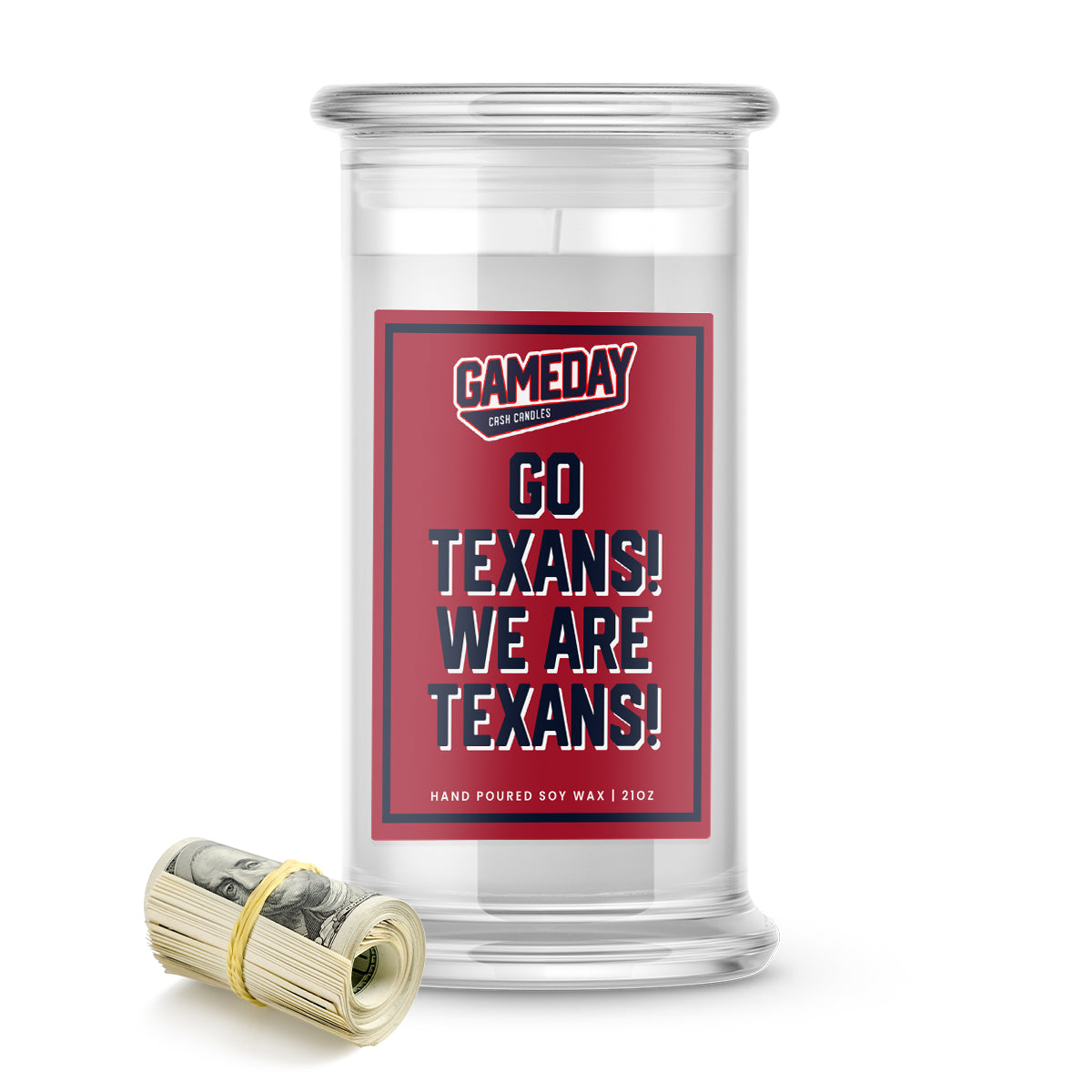 Houston Texans GO TEXANS! Cash Candle