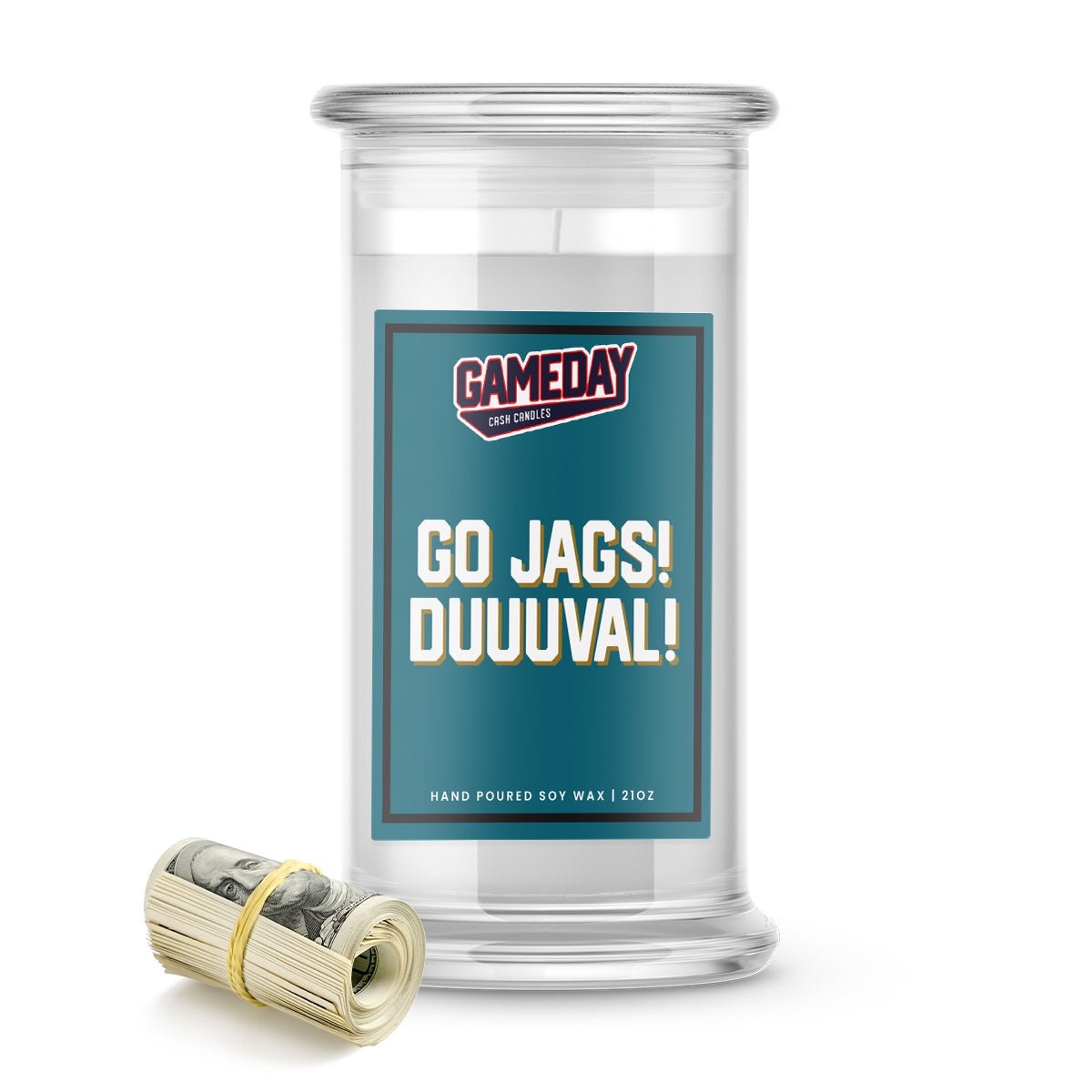 Jacksonville Jaguars GO JAGS! Cash Candle