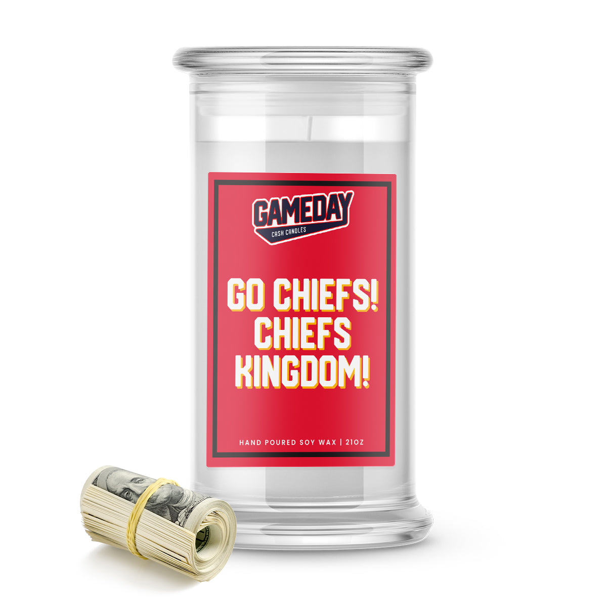 Kansas City Chiefs GO CHIEF'S! Cash Candle