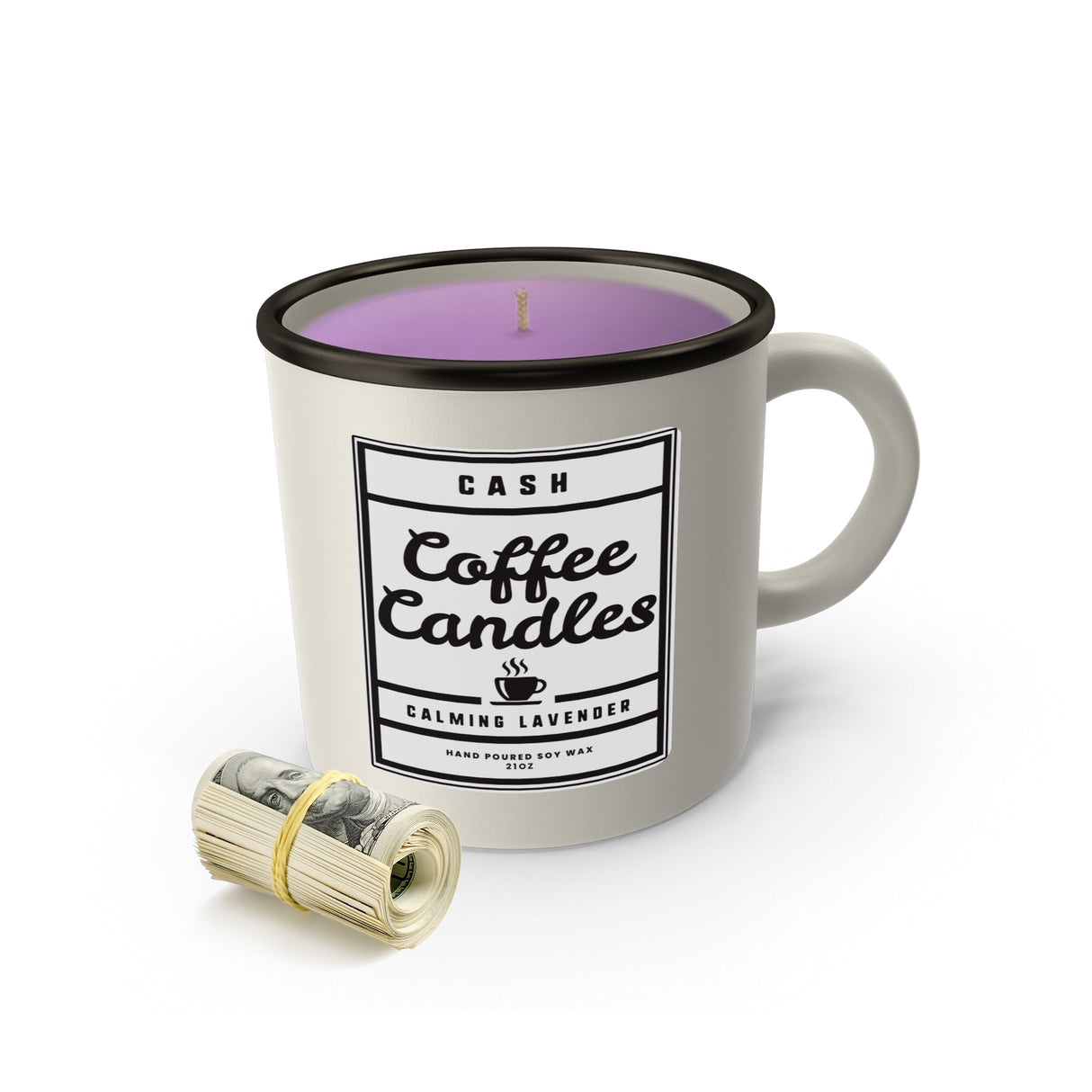 Calming Lavender Coffee Mug Candle