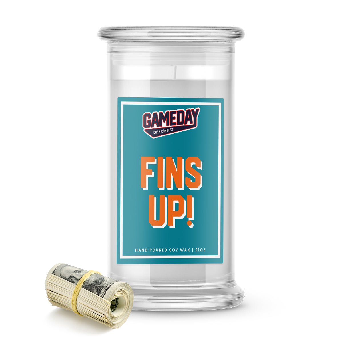 Miami Dolphins FINS UP! Cash Candle