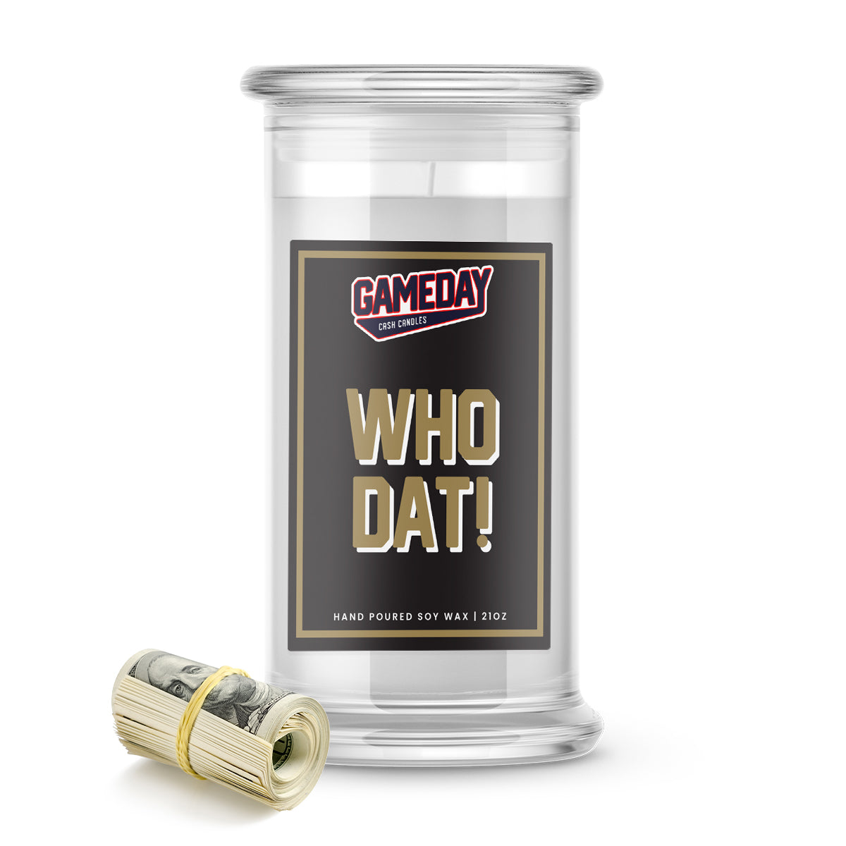 New Orleans Saints WHO DAT! Cash Candle