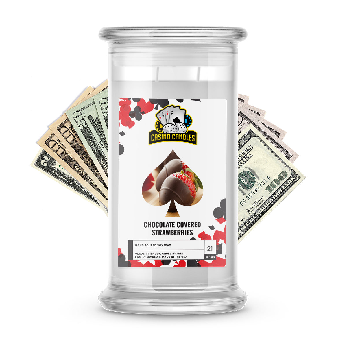 Chocolate Covered Strawberries | Cash Casino Candles