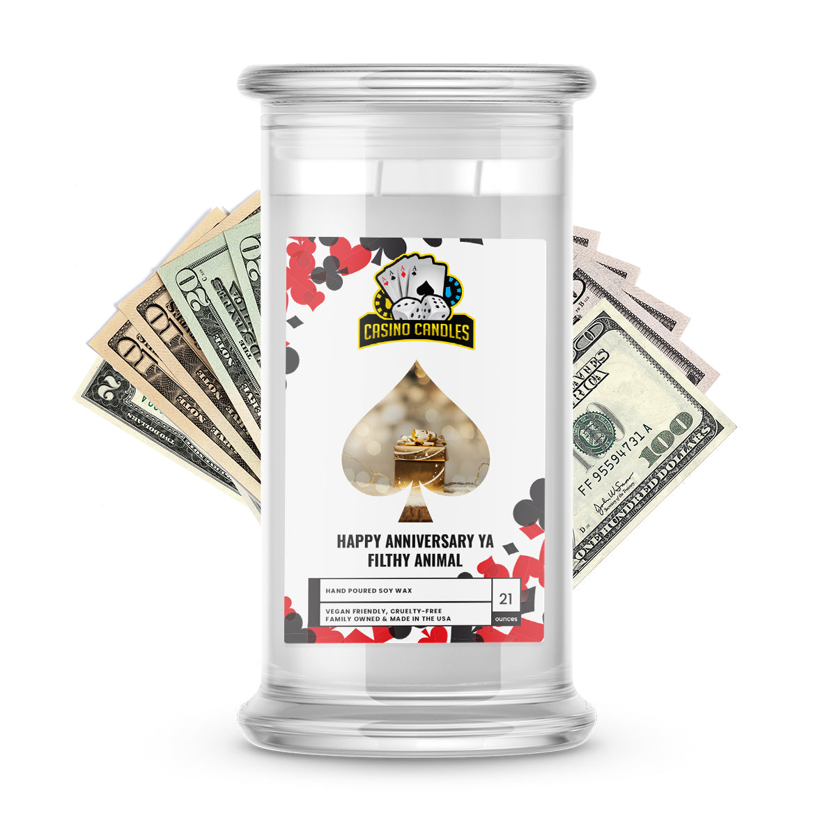 Happy Anniversary  Ya Filthy Animal | Cash Casino Candles