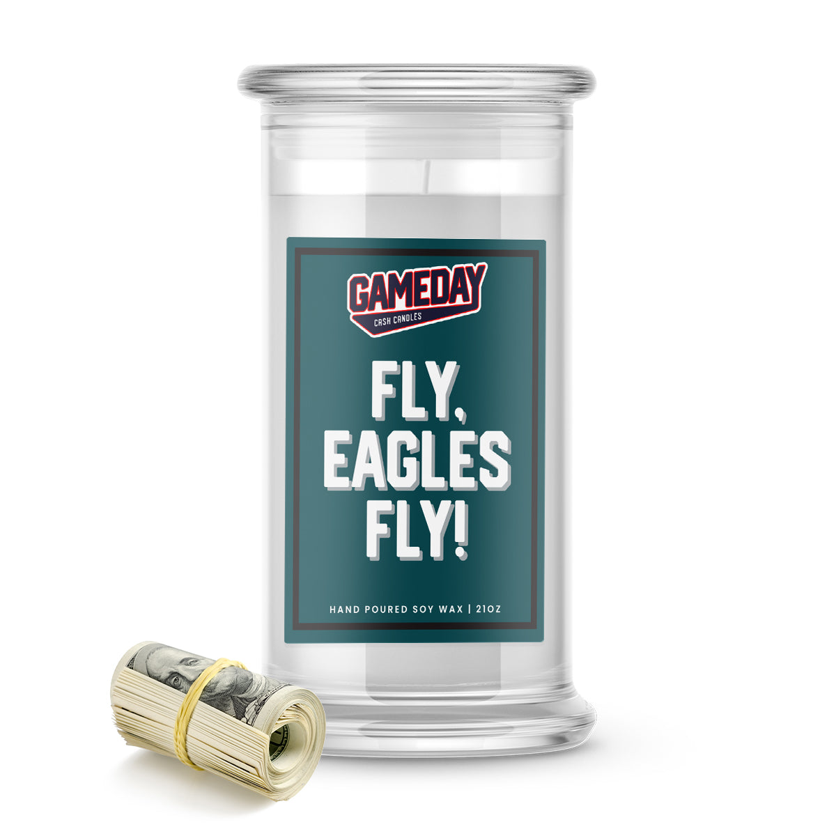 Philadelphia Eagles FLY, EAGLES FLY! Cash Candle