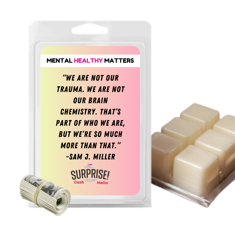 WE ARE NOT OUR TRAUMA. WE ARE NOT OUR BRAIN CHEMISTRY. THAT'S  PART OF WHO WE ARE, BUT WE'RE SO MUCH MORE THAN THAT  | MENTAL HEALTH CASH WAX MELTS