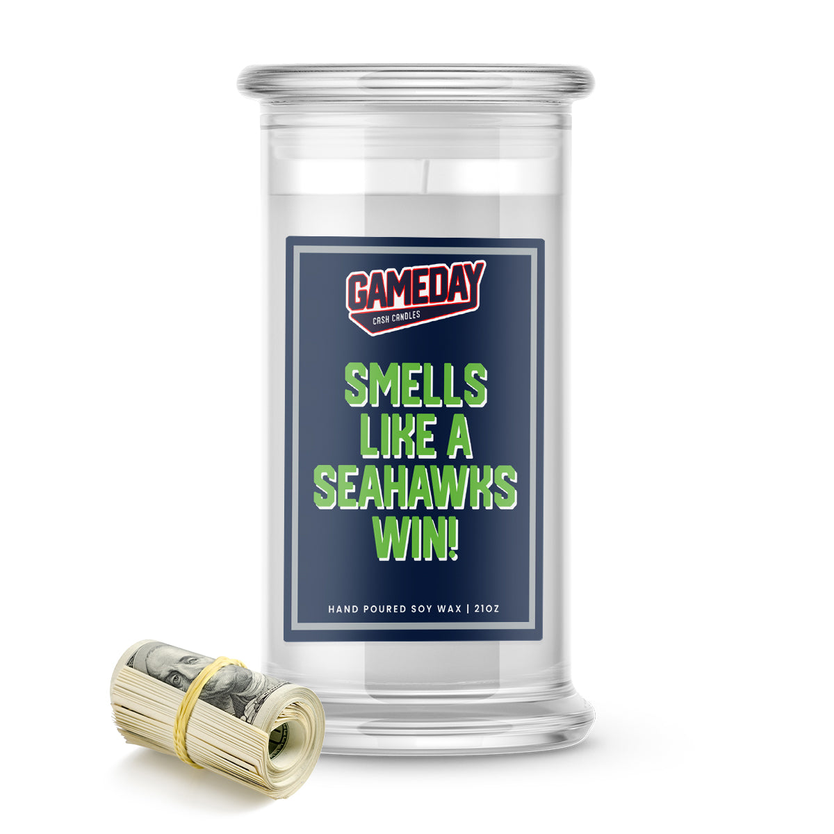 Seattle Seahawks Game Day Cash Candle