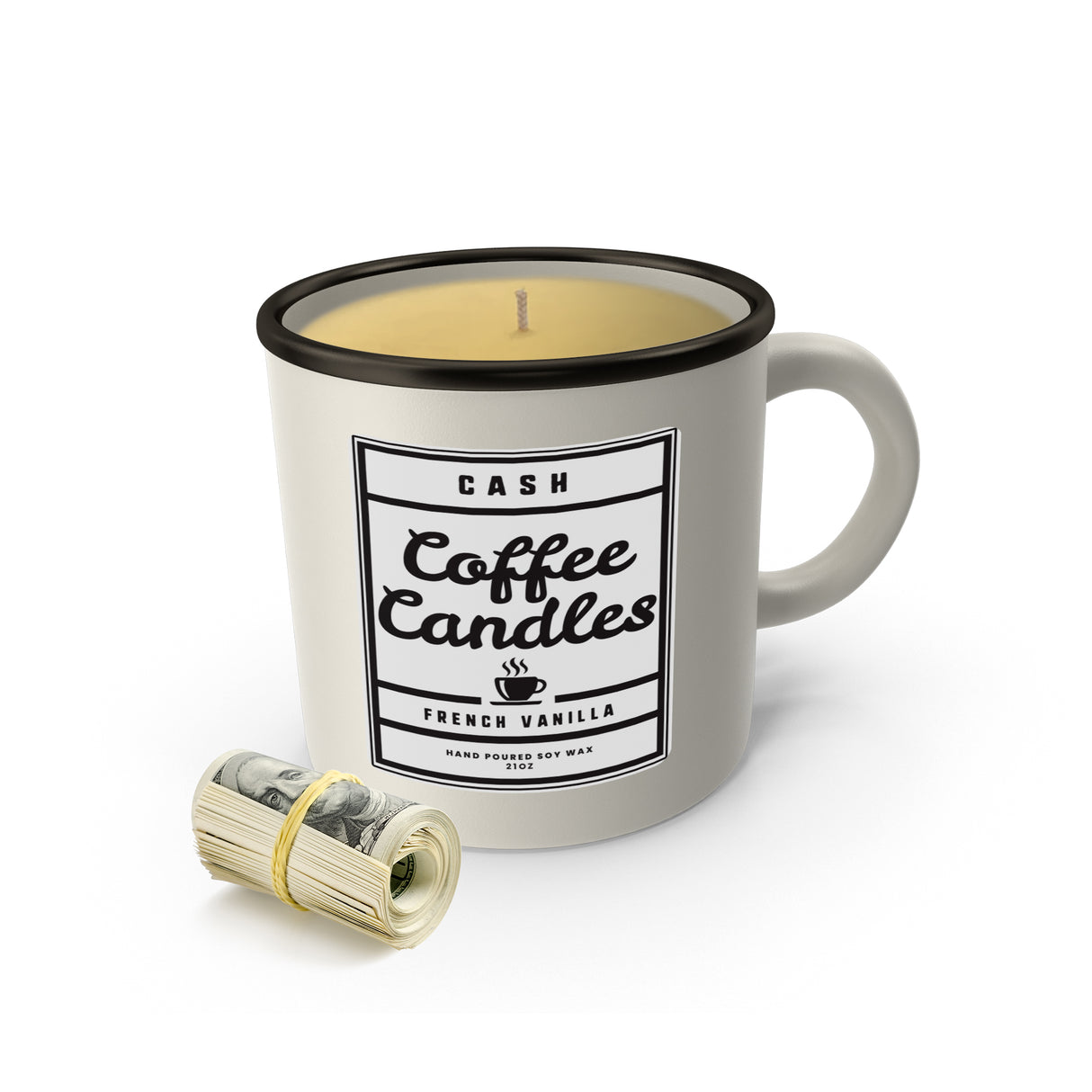 French Vanilla Coffee Mug Candle