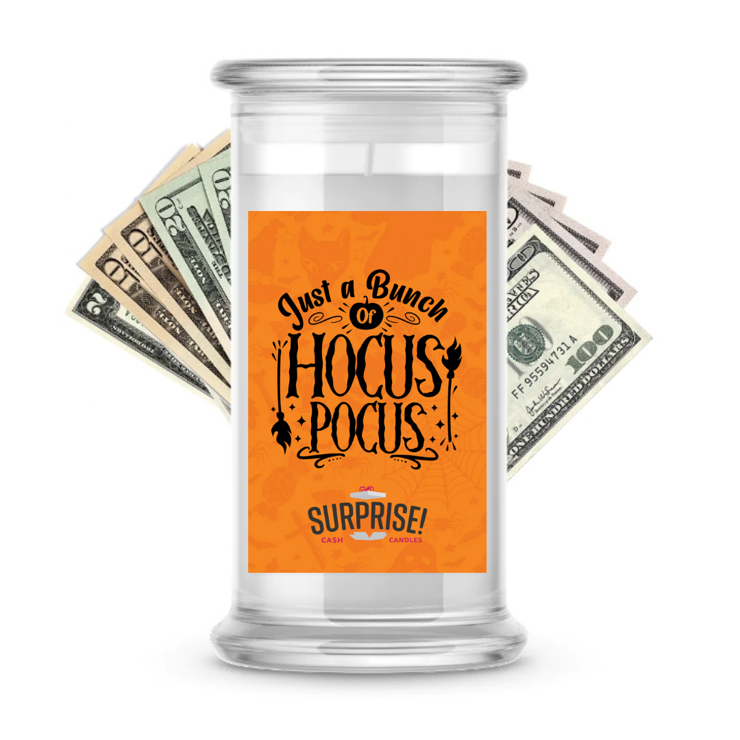 JUST A BUNCH OF HOCUS POCUS HALLOWEEN CASH CANDLE