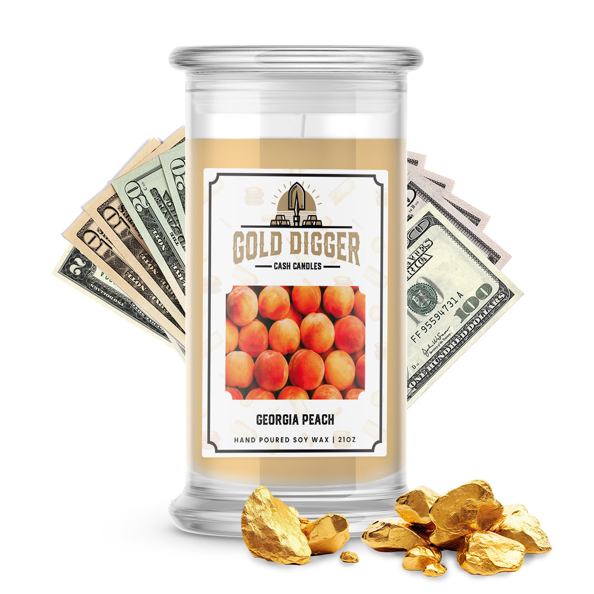 Georgia Peach Gold Digger Cash Candle