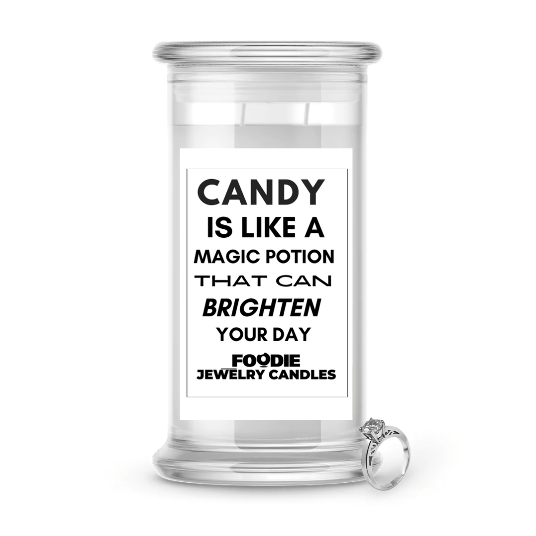 Candy is like a magic potion that can brighten your day | Foodie Jewelry Candles