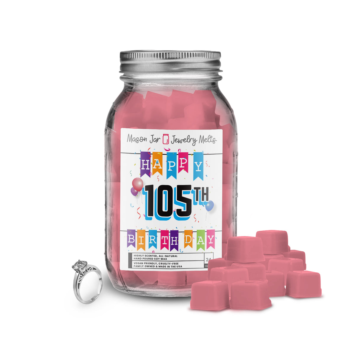 Happy 105th Birthday Mason Jar Jewelry Melts