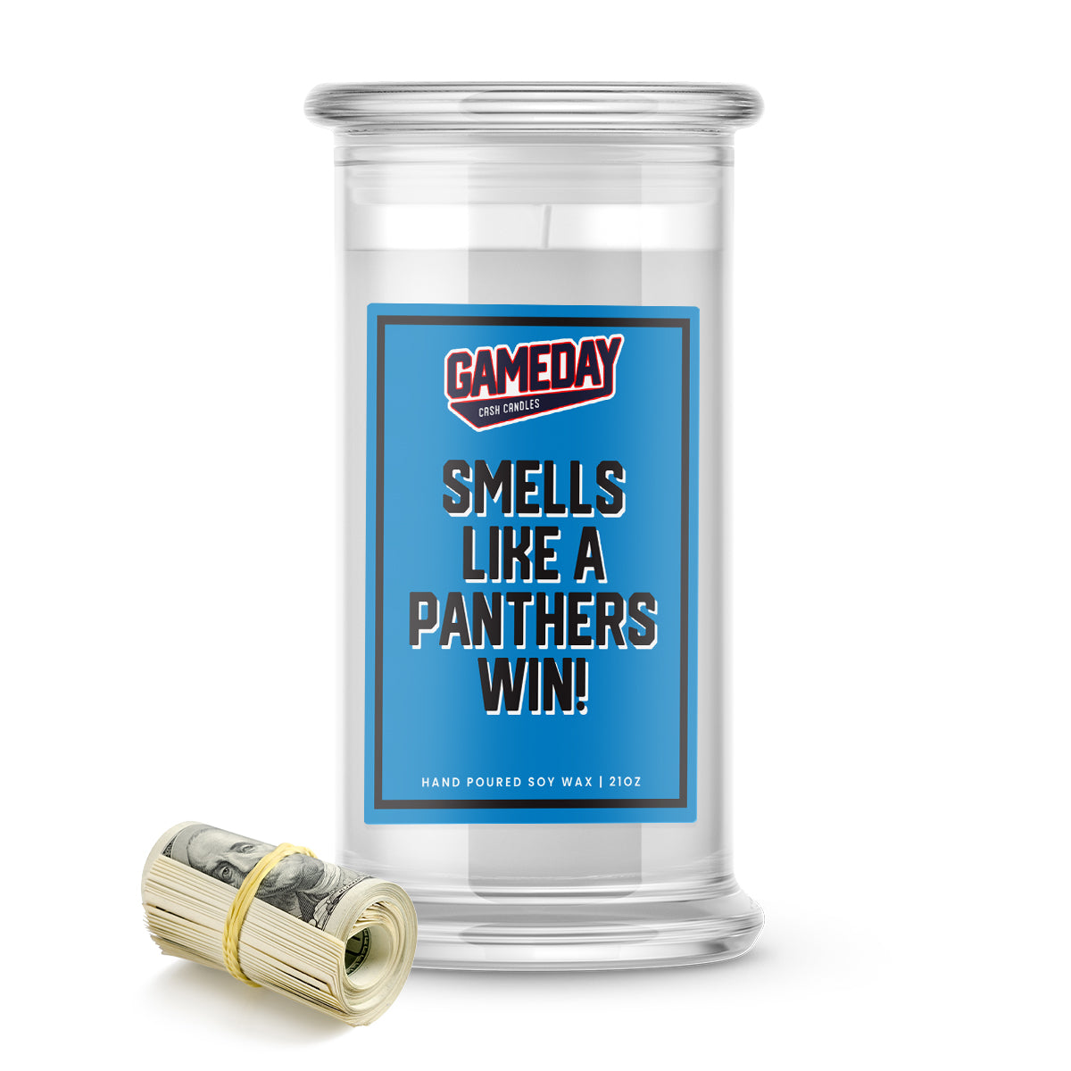 Carolina Panthers Game Day Cash Candle