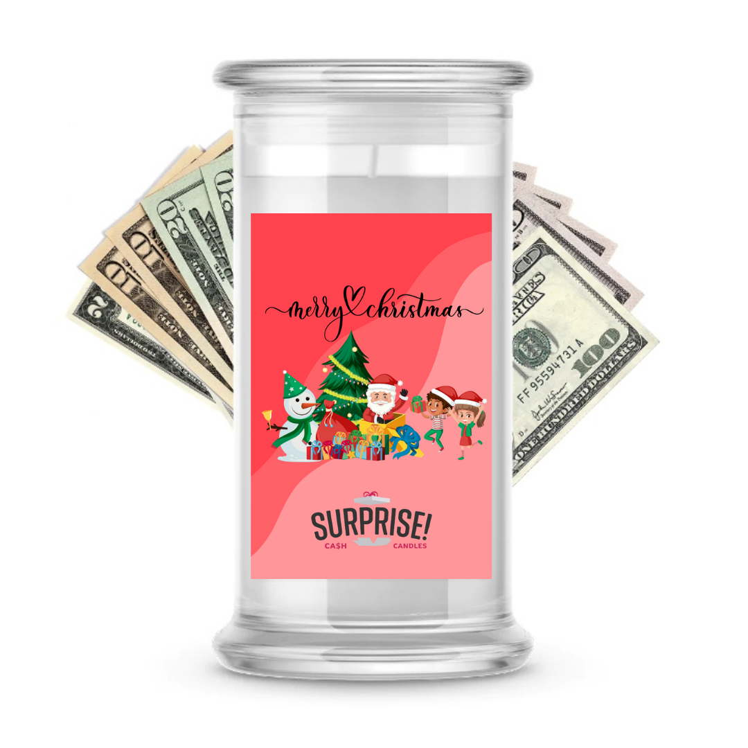 MERRY CHRISTMAS MERRY CHRISTMAS CASH CANDLE