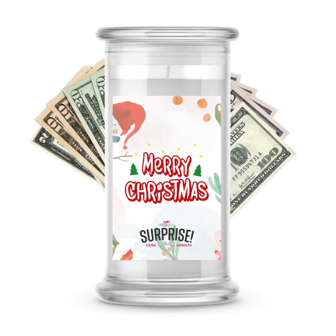 MERRY CHRISTMAS MERRY CHRISTMAS CASH CANDLE