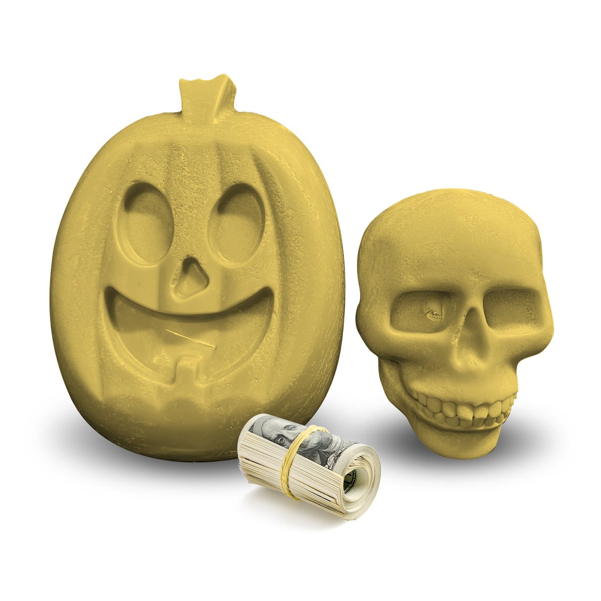 (HALLOWEEN BUNDLE) Giant Pumpkin and Skull Cash Wax Melt Bundle