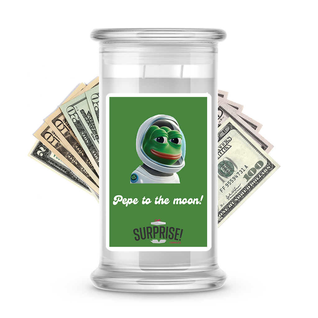 Pepe The Frog Meme Cash Money Candle  - Pepe To The Moon! (Moonboy)