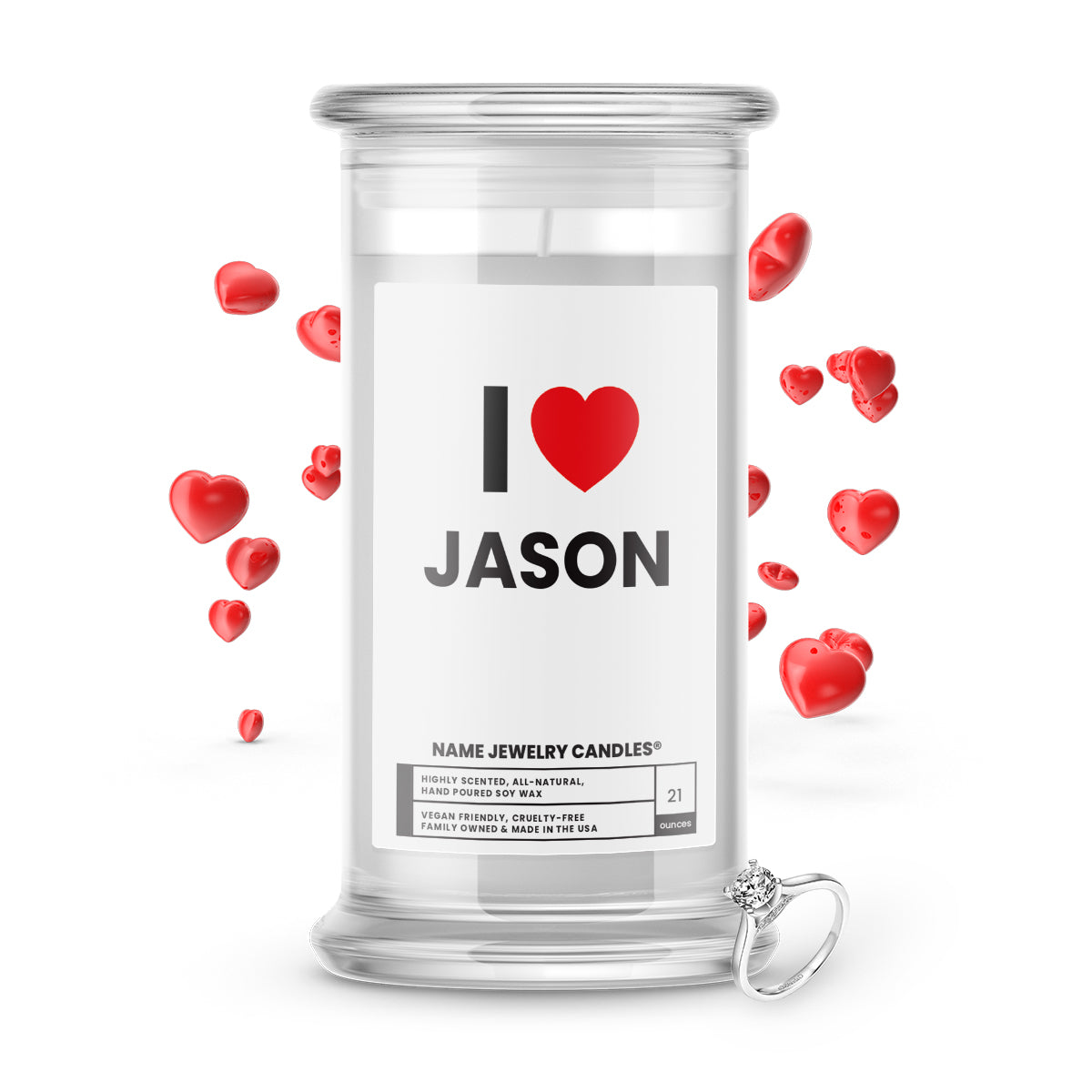 I ❤️ JASON | Name Jewelry Candles