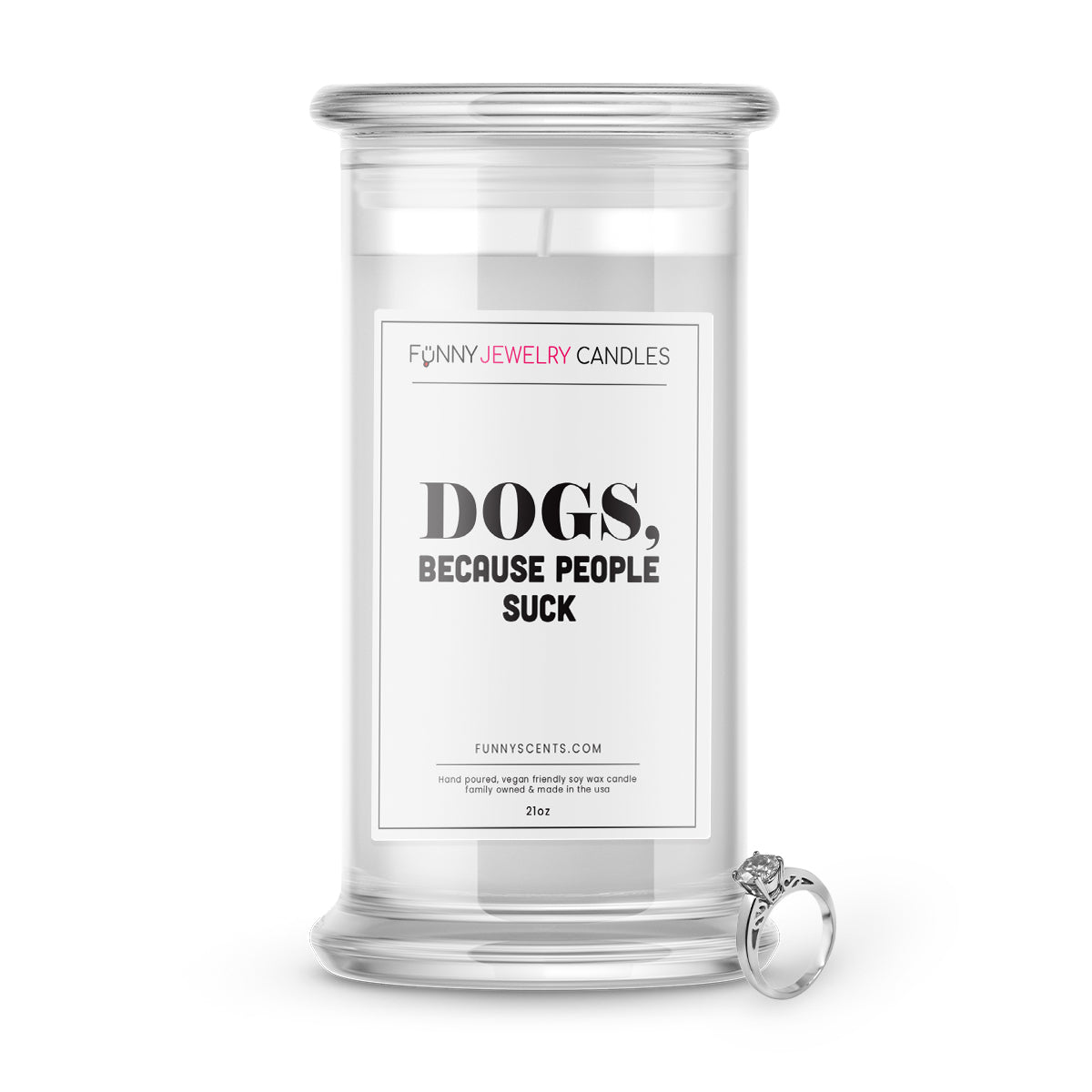 Dogs, Because People Suck Jewelry Funny Candles