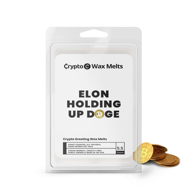 Elon Holding up Doge Crypto Greeting Wax Melts