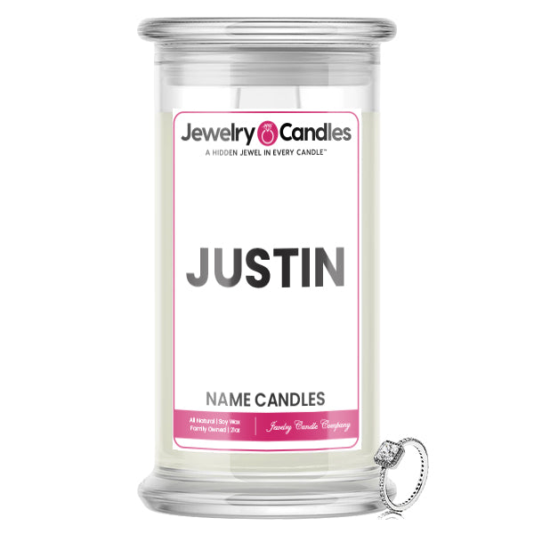 JUSTIN Name Jewelry Candles