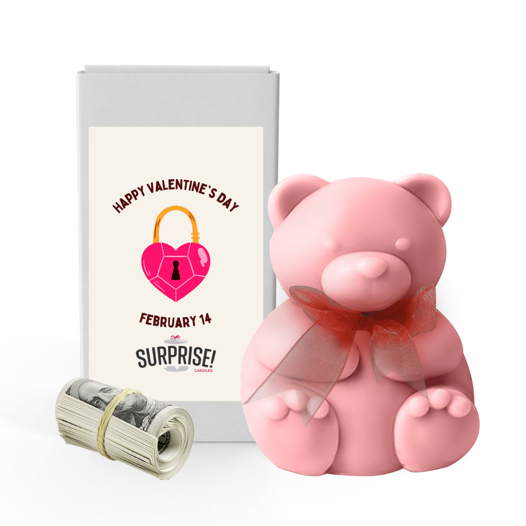 Happy Valentine's Day February14 Lock | Valentines Day Surprise Cash Money Bear Wax Melts