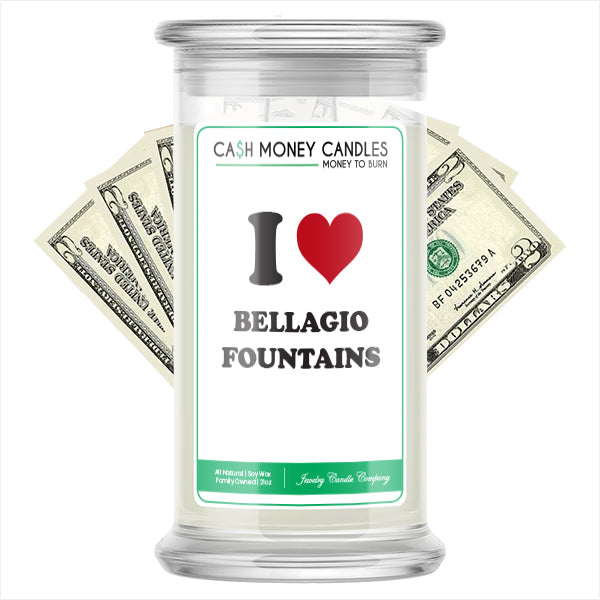 I Love BELLAGIO FOUNTAINS Landmark Cash Candles