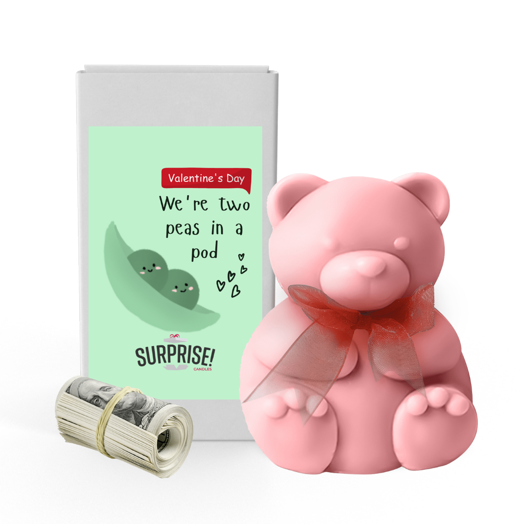 We are two Peas in pod | Valentines Day Surprise Cash Money Bear Wax Melts