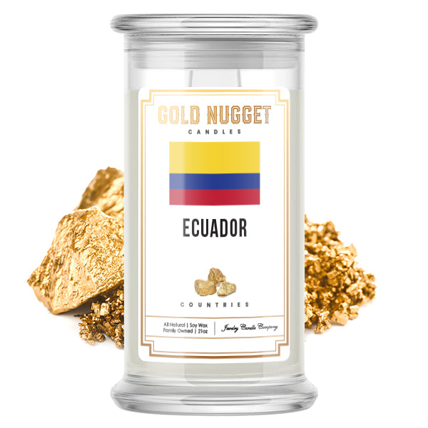 Ecuador Countries Gold Nugget Candles