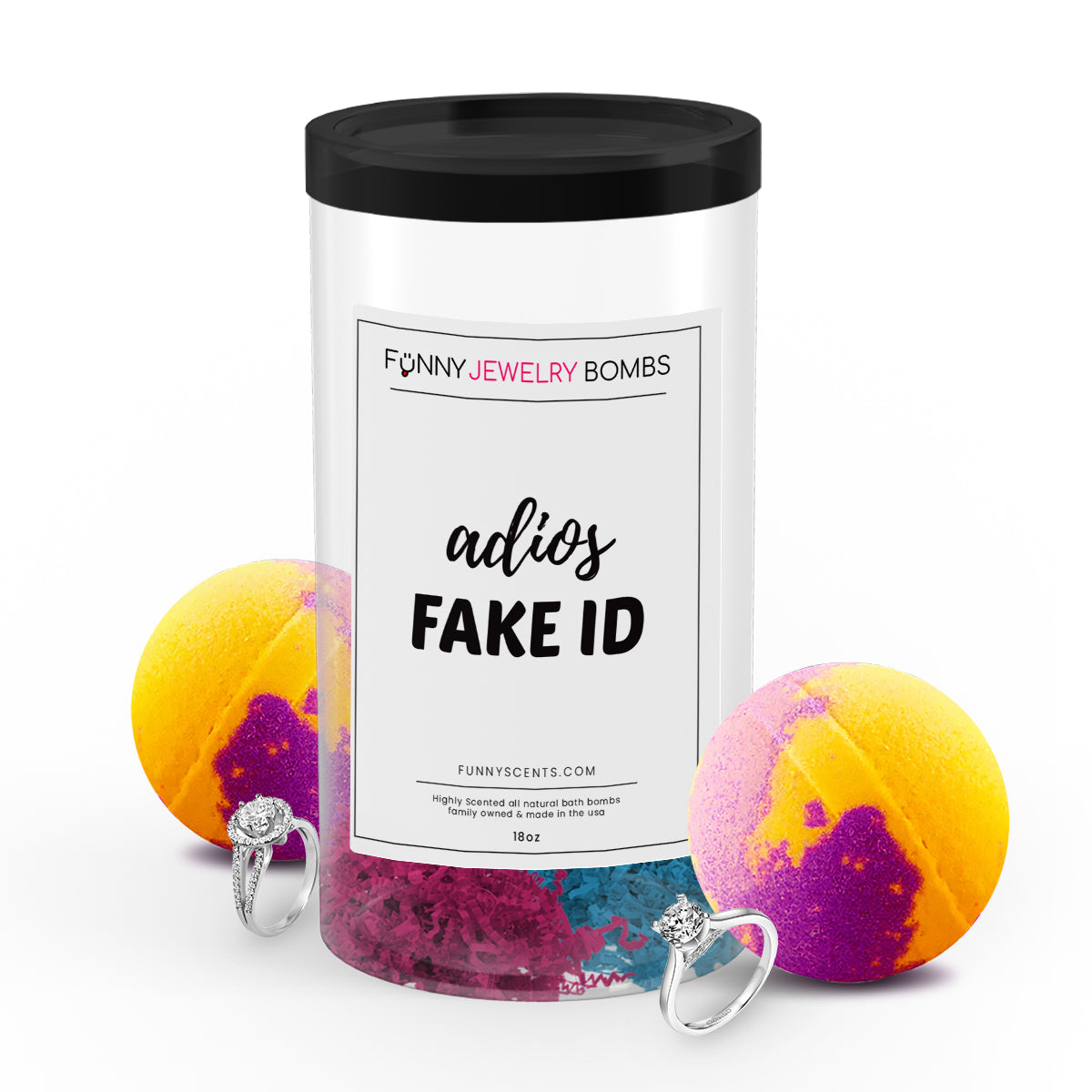 Adios Fake ID Funny Jewelry Bath Bombs