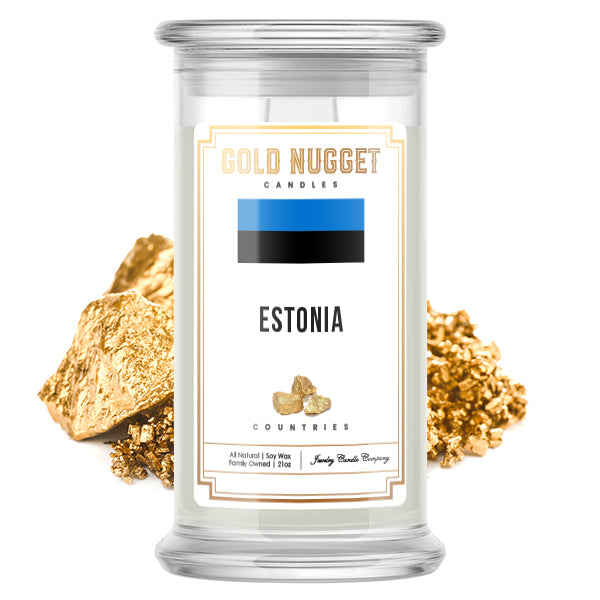 Estonia Countries Gold Nugget Candles