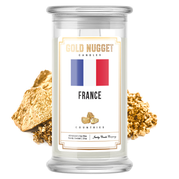 France Countries Gold Nugget Candles