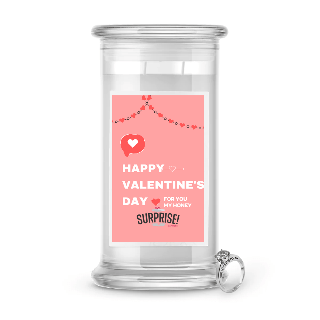 Happy Valentine's Day For You Honey | Valentine's Day Surprise Jewelry Candles