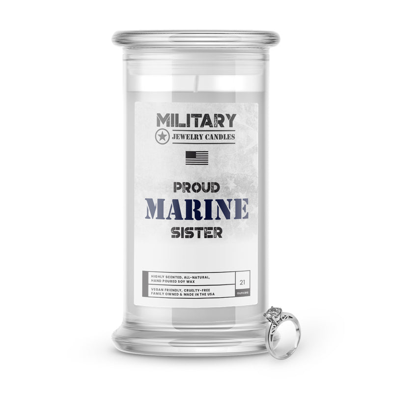 Proud MARINE Sister | Military Jewelry Candles