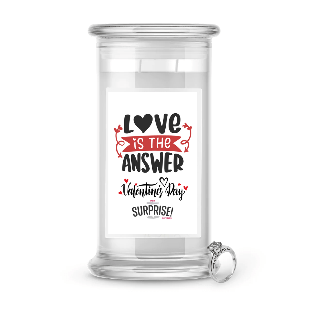 Love is the answer Valentine's Day | Valentine's Day Surprise Jewelry Candles