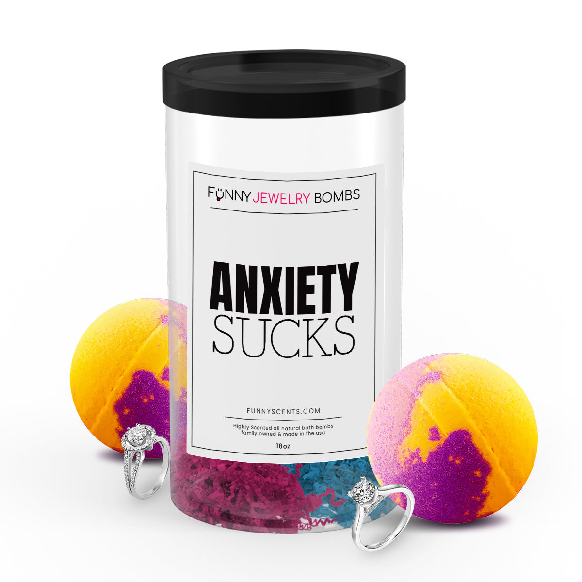 Anxiety Sucks Funny Jewelry Bath Bombs