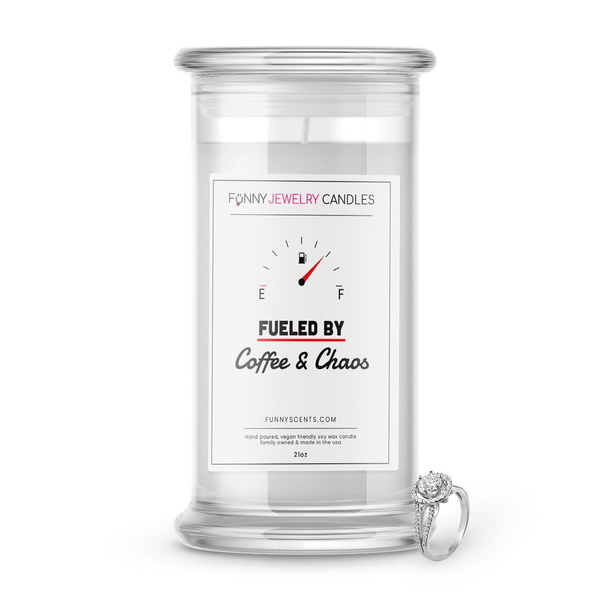 Fueled By Coffee and Chaos Jewelry Funny Candles