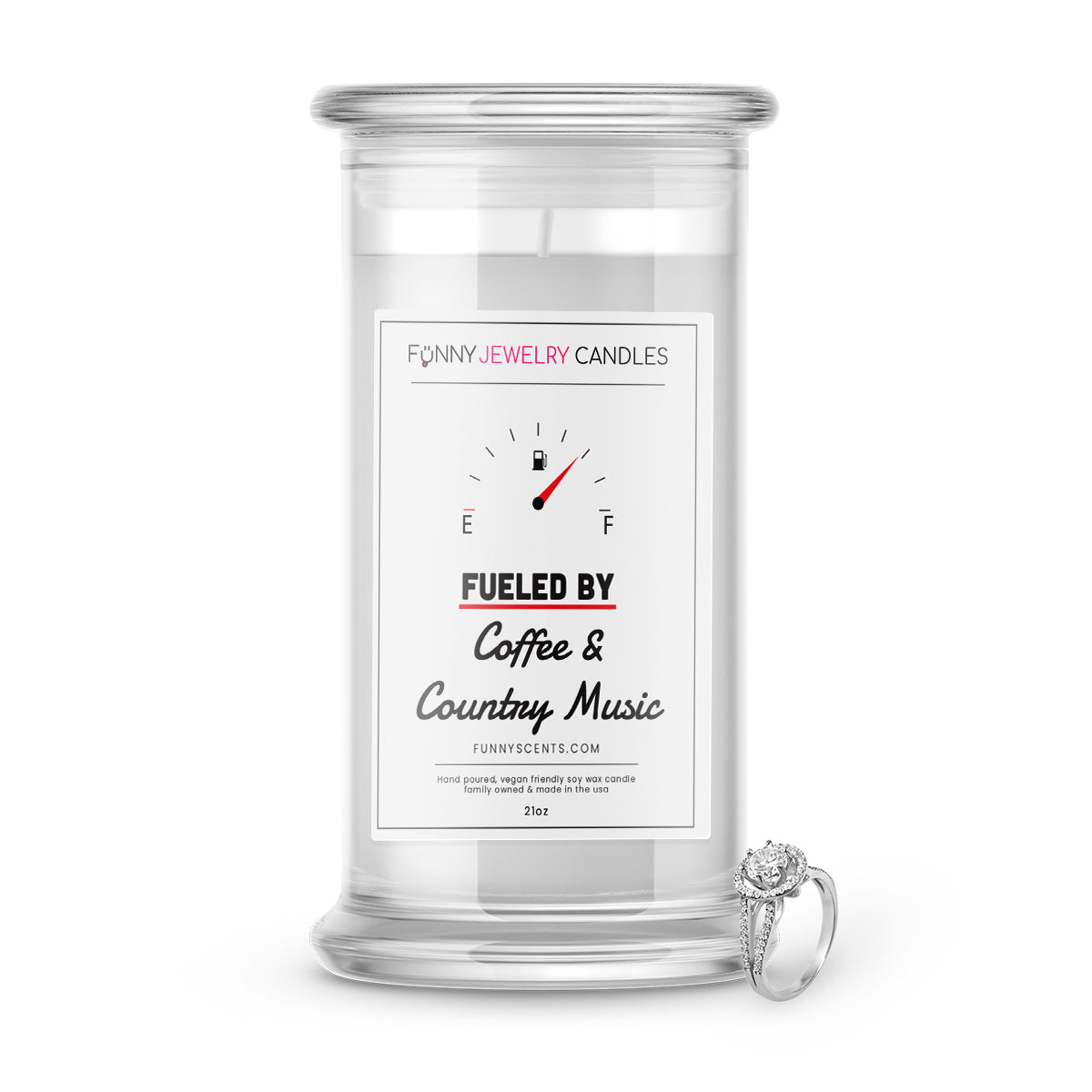 Fueled By Coffee and Country Music Jewelry Funny Candles