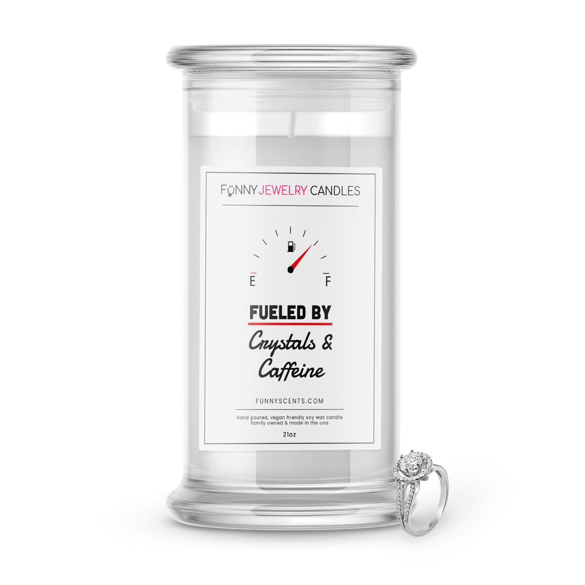 Fueled By Crystals and Caffeine Jewelry Funny Candles