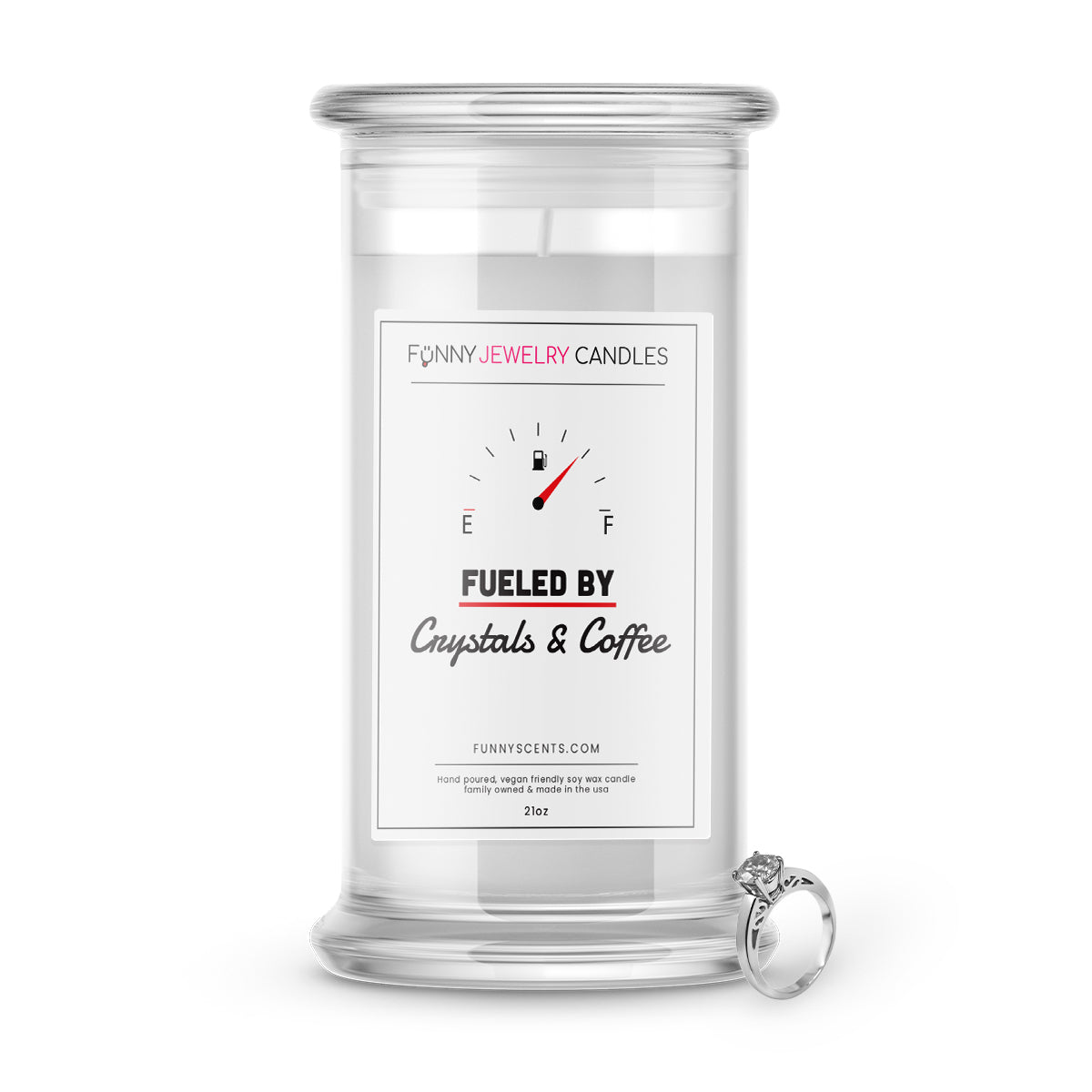 Fueled By Crystals and Coffee Jewelry Funny Candles