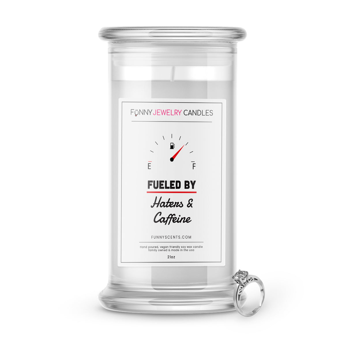 Fueled By Haters and Caffeine  Jewelry Funny Candles