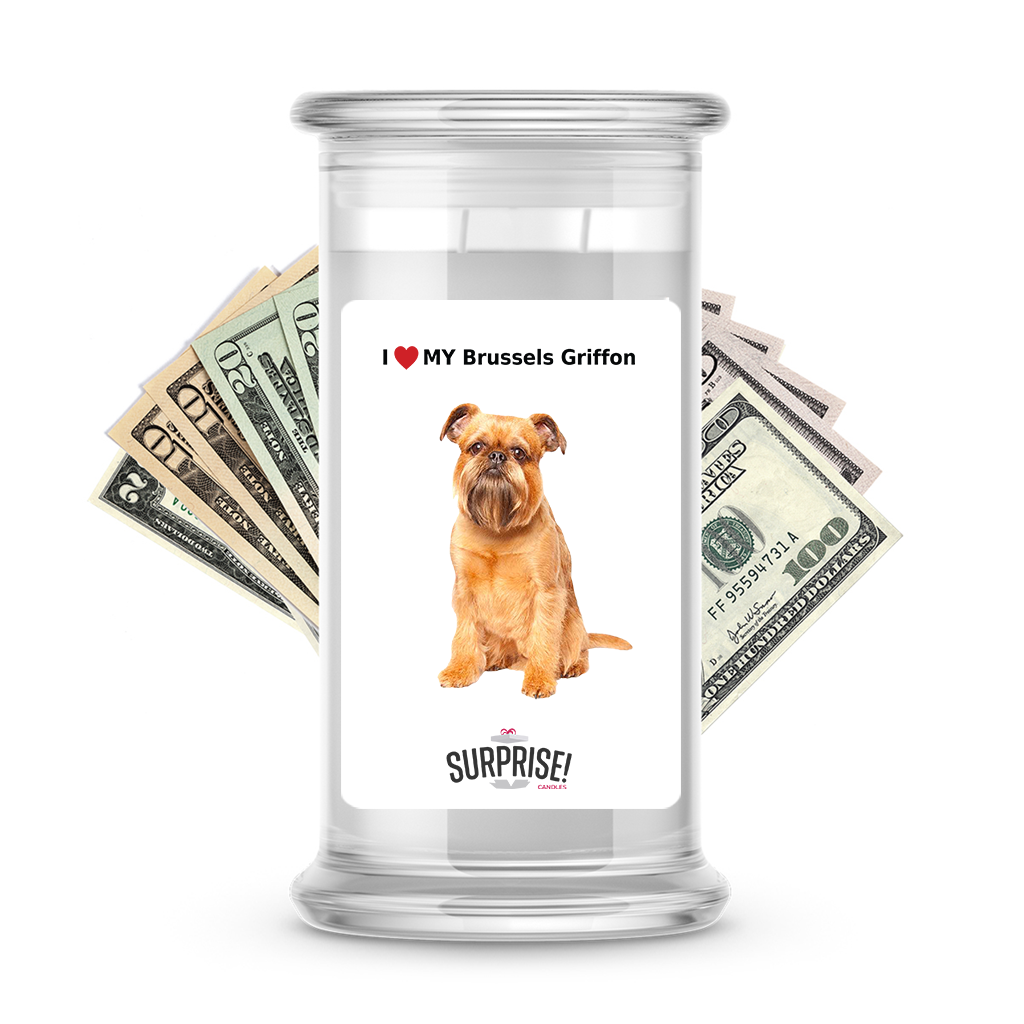 I ❤️ My Brussels griffon | Dog Surprise Cash Candles