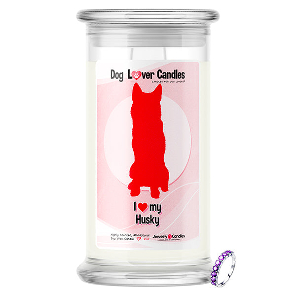Husky Dog Lover Jewelry Candle