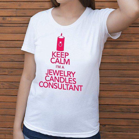 Hot Pink On White Keep Calm Short-Sleeve Shirt - Jewelry Clothing-Jewelry Apparel-The Official Website of Jewelry Candles - Find Jewelry In Candles!