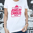 Hot Pink On White Short-Sleeve Shirt -Jewelry Clothing-Jewelry Apparel-The Official Website of Jewelry Candles - Find Jewelry In Candles!