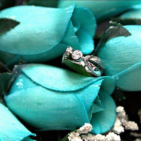 Baby Blue Bouquet | Jewelry Roses® Bouquet-Wax Dipped Roses-The Official Website of Jewelry Candles - Find Jewelry In Candles!