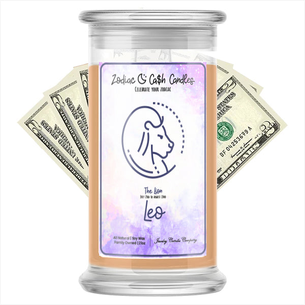 Leo Zodiac Cash Candle